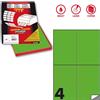 MARKIN Etichetta adesiva C/519 verde fluo 100fg A4 105x148,5mm (4et/fg) Markin