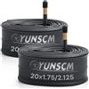 YunSCM 2PCS 47/57-406 20 pollice Camere d'aria 20x1.75/1.95/2.125 AV48mm Valve Compatibile 20 pollice bike Camere d'aria 20x1.75 20x1.95 20x2.0 20x2.10 20x2.125