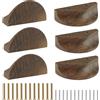 MOROBOR Maniglie per cassetti a mezza luna, 6 PZ maniglie semicircolari per mobili in legno con doppio foro, ferramenta in legno naturale per mobili, cassetti, comò, armadio, credenza