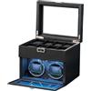 HEYOUTH Carica Orologi Automatici,Scatola del Tempo per Orologi,Orologi Ultra-Silenzioso Watch Winder Con Luce a LED, Con Scomparti Extra Per Orologi (Carbon fiber)