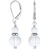 Bling Jewelry Gemma Naturale Bianco Giada Boho Bali Milgrain Bordato Perline Rondel Separatore Doppia Palla Rotonda Goccia Orecchini Per Le Donne Adolescenti .925 Sterling Silver Leva Indietro