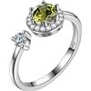 Aurora Tears Birthstone Anello regolabile in argento Sterling 925 Splitter Birthstone aperto anello nascita pietra gioielli regalo per uomini e donne DR0090 e Placcato oro, regolabile