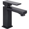 Cornat Rubinetto monocomando per lavabo Noir, Black Edition, corpo in ottone nero opaco, fissaggio senza sforzo, con valvola di scarico a pressione, rubinetto per bagno, lavandino, NERSE1