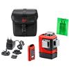 Leica Lino L6Gs - livella laser a tre linee con rotazione a 360 gradi dotato di batteria agli ioni di litio e caricabatteria (fascio laser verde, portata di lavoro: 35 m)