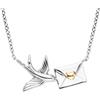 Engelsrufer ERN-LETTER-BIRD-BI - Collana da donna in argento sterling con rondine, chiusura a moschettone, senza nichel, dimensioni: 40 + 4 cm, 50 cm, Argento sterling, Nessuna pietra preziosa