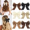 Zosutetoxo Set di 6 Fermagli per Capelli Donna: Morbidi Fiocchi di Raso con Clip Antiscivolo, Mollette Marroni per Capelli Ricci e Lisci, Eleganti Accessori per Capelli per Feste e Matrimonio