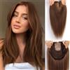 HAIRCUBE 16 pollici Capelli Toppers per le donne Capelli Umani reali 7x8inch Grande Base senza Bangs, Top Hair Pieces Capelli Umani Toppers per le donne con i capelli sottili (marrone miele)
