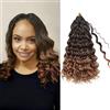 Enbeautiful 8 confezioni Pre-Looped Ocean Wave Crochet Hair 14 1B/4/30 | Pre Twisted Deep Water Beach Curly Braiding Hair, Boho Style Synthetic Soft Hair, Boho Wavy Curly Hair Extensions for Women