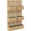 Outsunny Fioriera con Grigliato e Fori di Drenaggio, in Legno di Abete, 60x16x100 cm