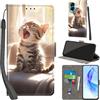 PHINIENLAND Cover per Honor 90 Lite / X50i 5G Case PU Pelle Custodia [Kickstand] [Chiusura magnetica] [Slot per Schede], Portafoglio Flip Custodia per Honor 90 Lite,Gatto