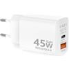 PYRODUM Caricatore USB C 45W 2 pezzi, Alimentatore USB C Portatile a 2 porte (1C+1A), Caricabatterie USB C Rapido PD 3.0, Compatibile with Samsung Galaxy S25/S24/S23/S22/S21,iphone 17/16/15, Pixel ecc
