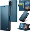 Idhiem Flip Libro Wallet Cover per Samsung Galaxy S25 Edge, Blu | Pelle PU Premium, Custodia Portafoglio Flip Libro, Blocco RFID, Slot per Carte, Antiurto Wallet Cover, Funzione Supporto