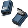 Puiseno 2 adattatori USB C Extender 90 gradi, 80 Gbps USB C maschio a femmina, adattatore ad angolo verticale, 240 W Thunderbolt 5 Extension Connector per iPhone 15/16, tablet, telefoni, altri dispositivi di