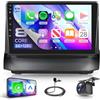 Rimoody 6G+128G 8 Core Android Autoradio per Ford Fiesta 2009-2017, 9 Pollici Schermo Auto Radio co Carplay Android Auto Senza Fili Bluetooth FM/RDS/EQ/DSP WiFi GPS Panoramica a 360° Retrocamera