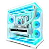 ANSAITE Case PC ATX, 7 ventole PWM ARGB preinstallate,gioco Type-C 270° full view vetro temperato Mid Tower Pure White ATX Computer Case, supporto RAD 360MM