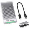 QWIIZLAB Alloggiamento NVMe da 80Gbps senza ventola con custodia in alluminio, compatibile con Thunderbolt 5/4/3, retrocompatibile con USB4/UBS3.2/3.1/3.0, supporta SSD PCIe M.2 fino a 8 TB (Argento)