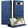 Monweicz Cover Compatibile con Google Pixel 8, Custodia Portafoglio con Slot per Scheda, Protezione Completa Premium in Pelle PU, Flip Libro Magnetica Google Pixel 8, Blu