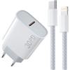 suohong Caricatore rapido USB C da 30 W per iPhone 14 Pro Max, con cavo di ricarica Lightning i Phone 14/13/12/11/SE/Xr/Xs Max/iPad