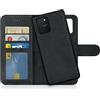 MyGadget Cover per Samsung Galaxy S10 Lite - Custodia Libretto Magnetica - Custodia Portafoglio Flip Wallet Case Porta Carte Similpelle PU Removibile - Grigio Nero