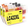 Jhaan LC422XL Cartucce per Brother LC422 LC422XL Compatibile con Brother MFC-J5340DW MFC-J5345DW MFC-J5740DW MFC-J6940DW MFC-J6540DW (2 Giallo)