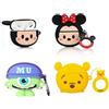XMBYGY - Custodia protettiva per AirPods Pro di 2ª/1ª generazione (2022/2019) con moschettone, design in bella pelle in silicone con caricature per bambini e bambine (NF+CF+RW+3Q)