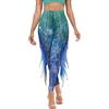 Meanju Costume da Sirena da Donna e Ragazza, Leggings a Forma di Sirena, Cerchietto Capelli Guanti Orecchini a Forma di Conchiglia Collane di Perle, per Costume di Carnevale,Giochi di Ruolo,Feste-L