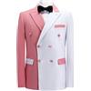 YFFUSHI Abbinamento Colori Blazer Uomo Regular Fit Abito Doppiopetto Giacca Casual con Risvolto per Cena di Nozze