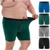OEIOEI Boxer da uomo in cotone, taglie forti, mutande grandi e alte con volante, confezione da 4, 4 nero, 4XL Plus Tall