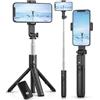 Mobitel Treppiede Bluetooth per selfie, con telecomando, rotazione a 360°, pieghevole ed estensibile, per iPhone, Samsung e altri smartphone, perfetto per TikTok Vlogging e viaggi (nero)