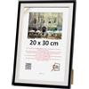 3-B Cornice portafoto Salo Duo - Bianco/Nero - 20 x 30 cm - Cornice in legno, cornice portafoto con vetro acrilico