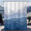 Lerores, tenda da doccia 150x180 cm, con motivo geometrico, bordo pesante, resistente alla muffa, impermeabile, lavabile, in poliestere, con 8 occhielli e anelli per doccia, per bagno e vasca da bagno