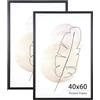 KAIWIN Set di 2 cornici per foto in legno, 40 x 60 cm, colore nero, per montaggio a parete, per casa, ufficio, galleria, vacanze con foto, poster, puzzle