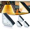 MEDOYOH 4 luci solari per gradini con sensore di movimento, luce bianca calda ad alta luminosità, luci solari per scale, IP44, impermeabile, 800 mAh, per giardino, gradini, ponte, patio, porta