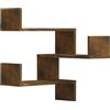 vidaXL Scaffale Parete Angolo Rovere Anticato 40x40x50cm Multistrato