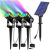 T-SUN Faretti solari paesaggistici, 3 in 1, a energia solare, IP65, impermeabili, luci da parete per esterni, luci da parete regolabili, 2 modalità, luce decorativa da giardino, per patio, cortile