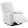 textil-home Textilhome Copripoltrona Relax Reclinabile TEIDE 1 Posto - Fodera Elasticizzata, Copridivano Poltrona Protettiva Antigraffio Anti-Animali - Colore Bianco (70-100 cm)
