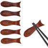 Wenrou 6 Pezzi Bacchette Poggia Posate, Supporto Per Bacchette, Poggia Bacchette Rustico, Porta Bacchette Cinesi Riutilizzabile, Poggia Bacchette In Legno, In Legno, a Forma Di Pesce, Per Ristoranti, Case