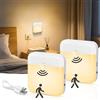 QIHANS Set di 4 Luci Notturne Ricaricabili con Sensore di Movimento, Mini Luci LED Bianco Caldo 3000K, Magnetiche, 60LM, con Cavo USB - Ideali per Scale, Corridoio, Armadio, Toilette