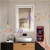 Ratsamee 40x60cm Bluetooth Specchio Bagno con Luce, 3 Colori Dimmerabili, Antiappannamento, Memoria, Touch Control, Montaggio a Parete - Specchio Trucco con Illuminazione