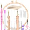 MSDADA 21 Pezzi Punch Needle Kit, Ago Magico per Ricamo, Aghi da Ricamo Regolabili, Ricamo ad Ago per Punch e Penna, Tela per Punto Croce per Lavori Fai da Te(Rosa)