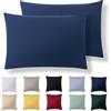 Alreya Set di 2 Federe in 100% jersey di cotone con chiusura lampo - 30 x 50 cm - Blu - Federa Cuscino, Copricuscino Divano, Federa super morbida 30x50