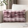 JOTOM Set di 1 fodera per cuscino in peluche 40x60 cm, morbida fodera decorativa per cuscino, soffice federa in finta pelliccia per divano sofà camera da letto 16x24 pollici (rosa bianco)
