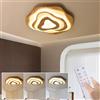 SENFAY Plafoniera LED Legno Ø60cm Dimmerabile con Telecomando, Lampada da Soffitto Moderna Rotonda Irregolare 3000K-6000K, Plafoniera LED Soffitto in Legno Naturale 50W per Soggiorno, Camera da Letto, Cucina