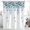 Lerores Tenda da doccia 260 x 200 cm, verde foglie, orlo pesato, antimuffa, tessuto impermeabile, lavabile, in poliestere, per bagno, vasca da bagno con 16 anelli per tenda da doccia