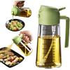 TrendPlain Spruzzino Olio per Friggitrice Aria 470ml, Dosatore Olio 2 in 1, Oliera Spray per Cucina, Insalata e Aceto, Accessori Cucina senza BPA (Verde)