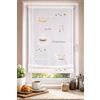 KAMACA Tenda a pacchetto bianca semitrasparente da cucina, tenda pieghevole con caffè spruzzato a mano, motivo a pacchetto, per cucina, sala da pranzo, 60 x 120 cm