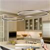 YYUTLUO Lampadario LED Moderno DIY Cerchio | 2 Marrone Anelli :80+100cm=80W | Illuminazione A Sospensione LED In Metallo+Acrilico Telecomando Dimmerabile Lampada Sospensione Soffitto Rotondo