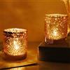VOHO Set di 12 portacandele votivi dorati, portacandele color oro, per centrotavola da tavolo per matrimoni, portacandele in vetro mercurio, per decorazione domestica e feste (5,3 x 6,6 cm, larghezza