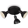 Briloner Leuchten - Lampada da soffitto retrò, plafoniera retrò a 3 luci, faretto da soffitto E14, orientabile, nero/bianco, 190 x 140 mm, 2674-035, nero/bianco