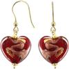 Venetiaurum - Orecchini Cuore Rosso 12mm in Vetro Originale di Murano e Argento 925 - Gioiello Made in Italy Certificato